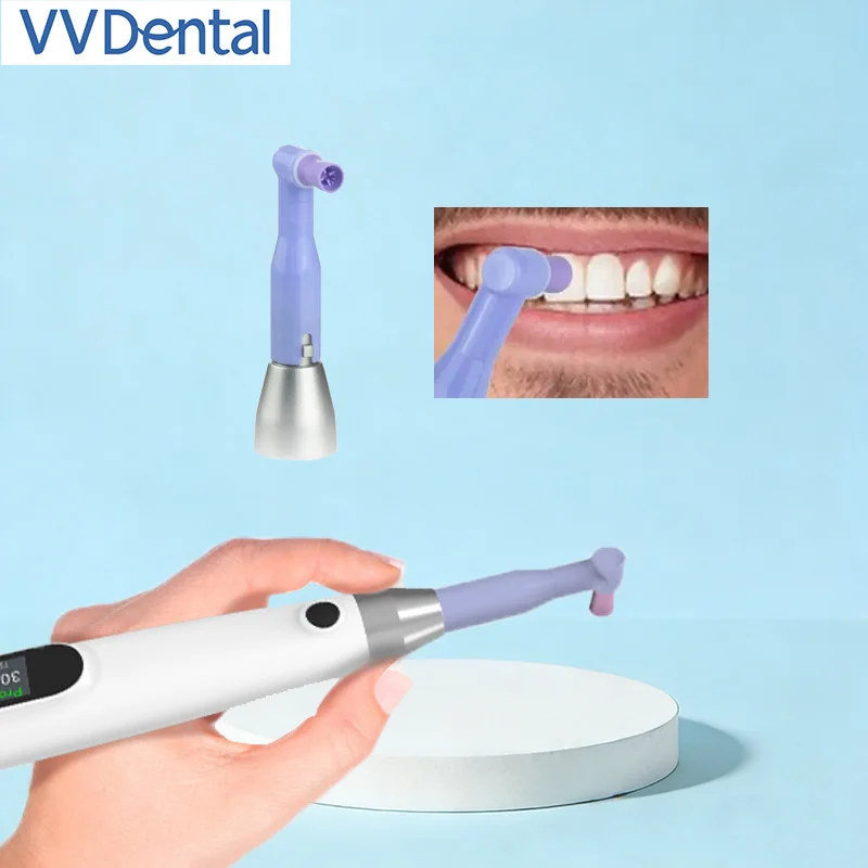 

Rechargeable Portable Dental Electric Polisher Wireless Dental Prophy Handpiece LED Display 6 Speed Settings for Teeth Polishing