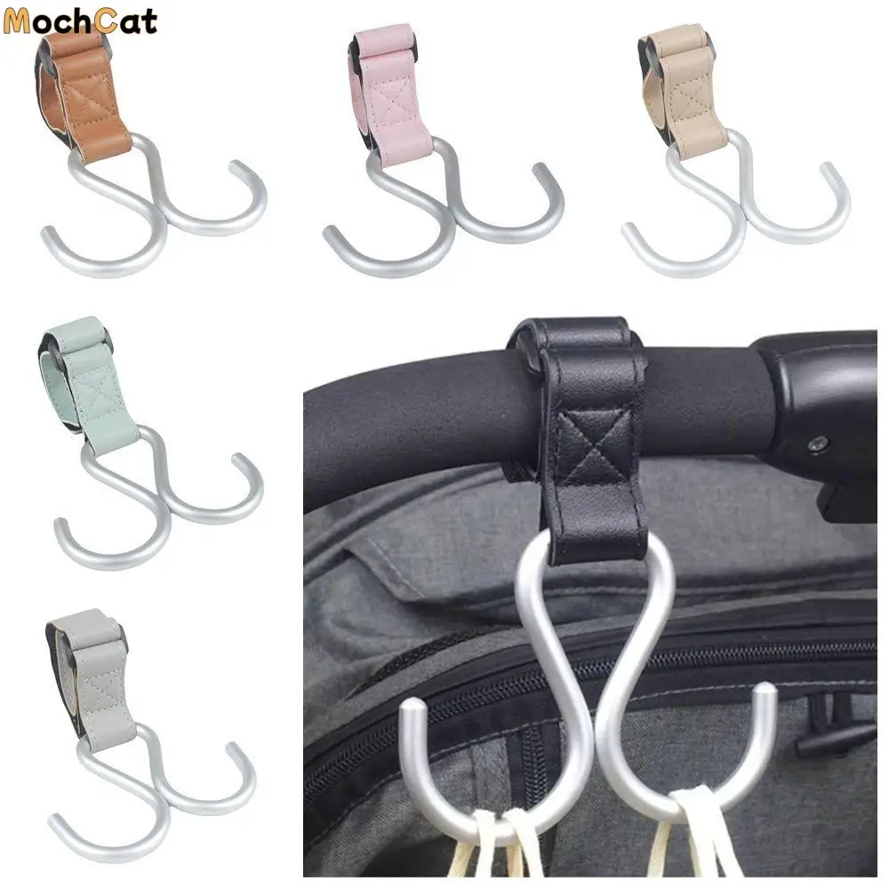 

Cartoon S Shape Baby Stroller Hooks PU Solid Color Hanging Hook Double Hook Cartoon Stroller Accessories Cartoon