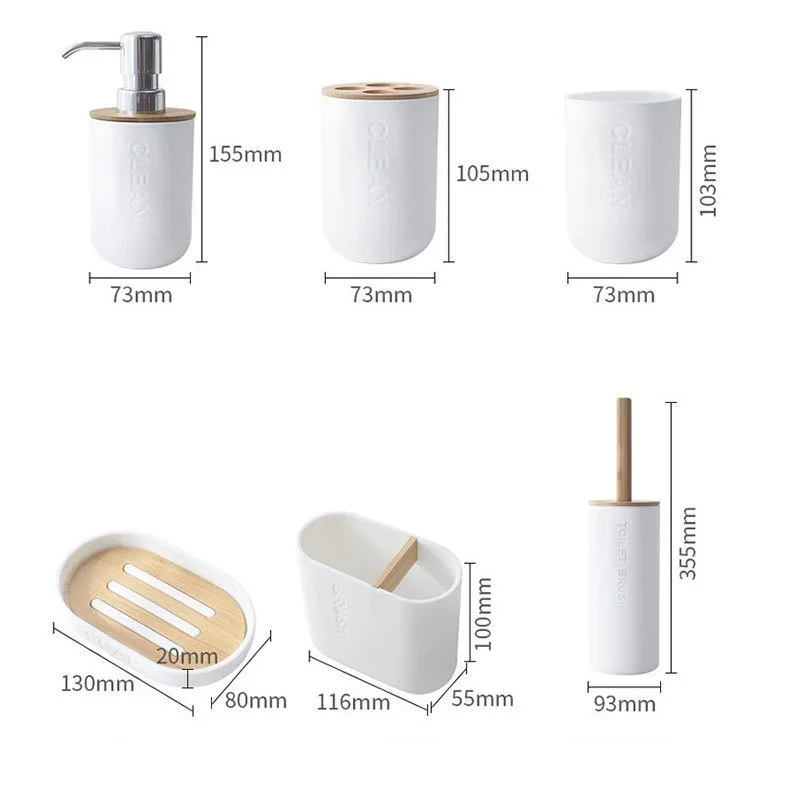 1/4/6Pcs Bathroom Accessories Washing Toothbrush Toothpaste Holder Liquid Soap Dispenser Box Pump Bottle Wash Toilet Brush Set