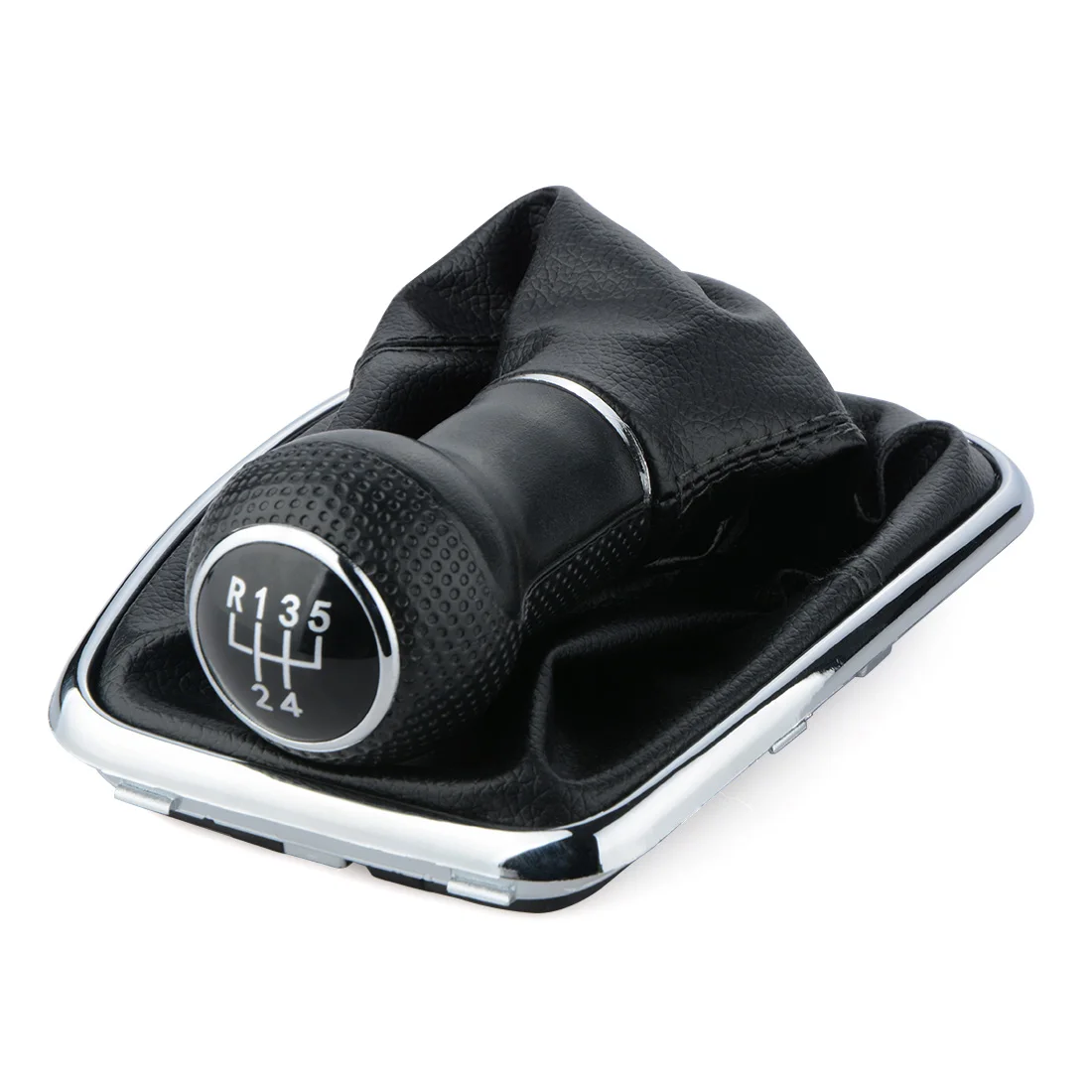 

5 Speed Manual Gear Shift Knob Lever Hand Ball Leather Boot Gaiter Cover For Volkswagen VW Bora Golf 4