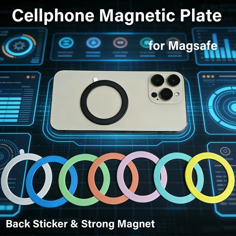 Handy-Magnetplatte für Magsafe, kabelloses Laden, magnetische Folie für Halter, Aufkleber, Patch für iPhone 17, 16, 15, 14, Samsung