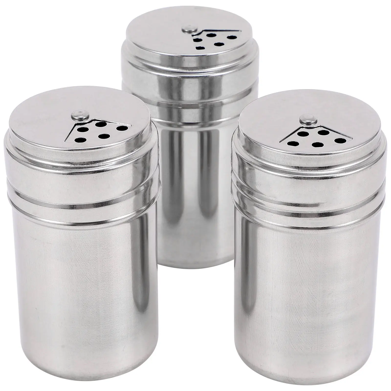 3Pcs Multipurpose Seasoning Storage Jar Toothpick Box Stainless Steel Kitchen Spice Container Condiment Bottle Portable Spice