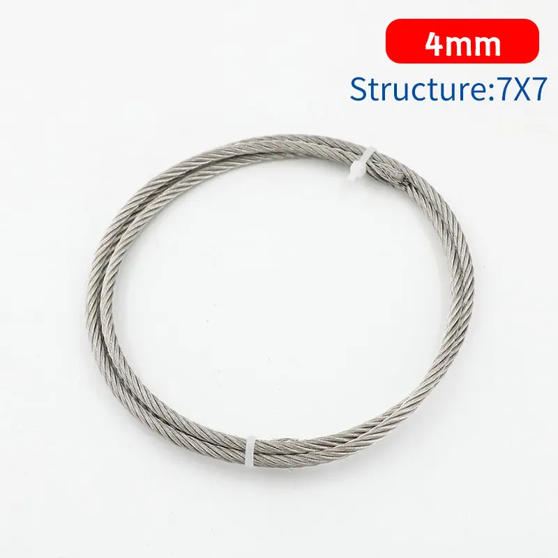 20 Meter 0,8–4 mm Durchmesser, 7 x 7 Edelstahl 304 Drahtseil, rostfrei und erstklassiges weiches Kabel zum Angeln, Heben, Wäscheleine – Detail 7