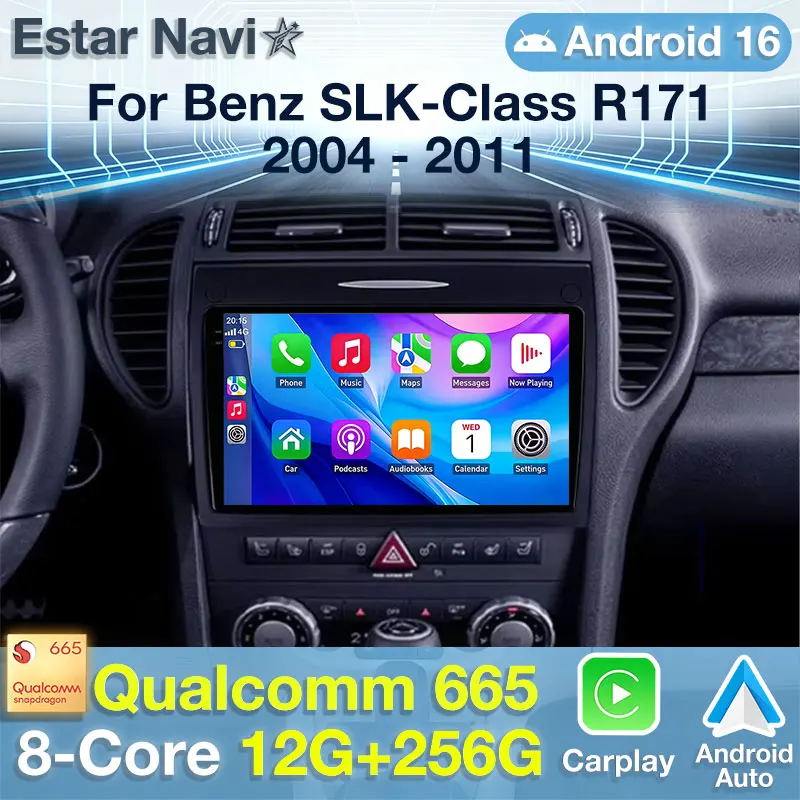 Android 16 Car Radio For Benz SLK-Class SLK Class R171 2004 - 2011 GPS Multimedia Player Navi Wireless Carplay 5G WIFI 360Camera
