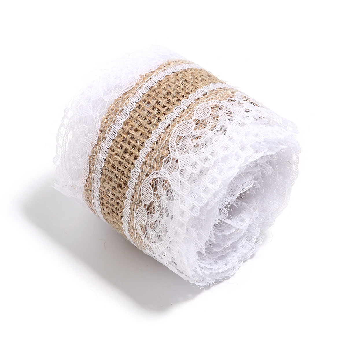 2Yards/Roll Natural ﻿Lace Linen Jute Ribbons For Wedding Decor DIY Handcraft Gift Rutual Flower Bouquet Pack Party Decor