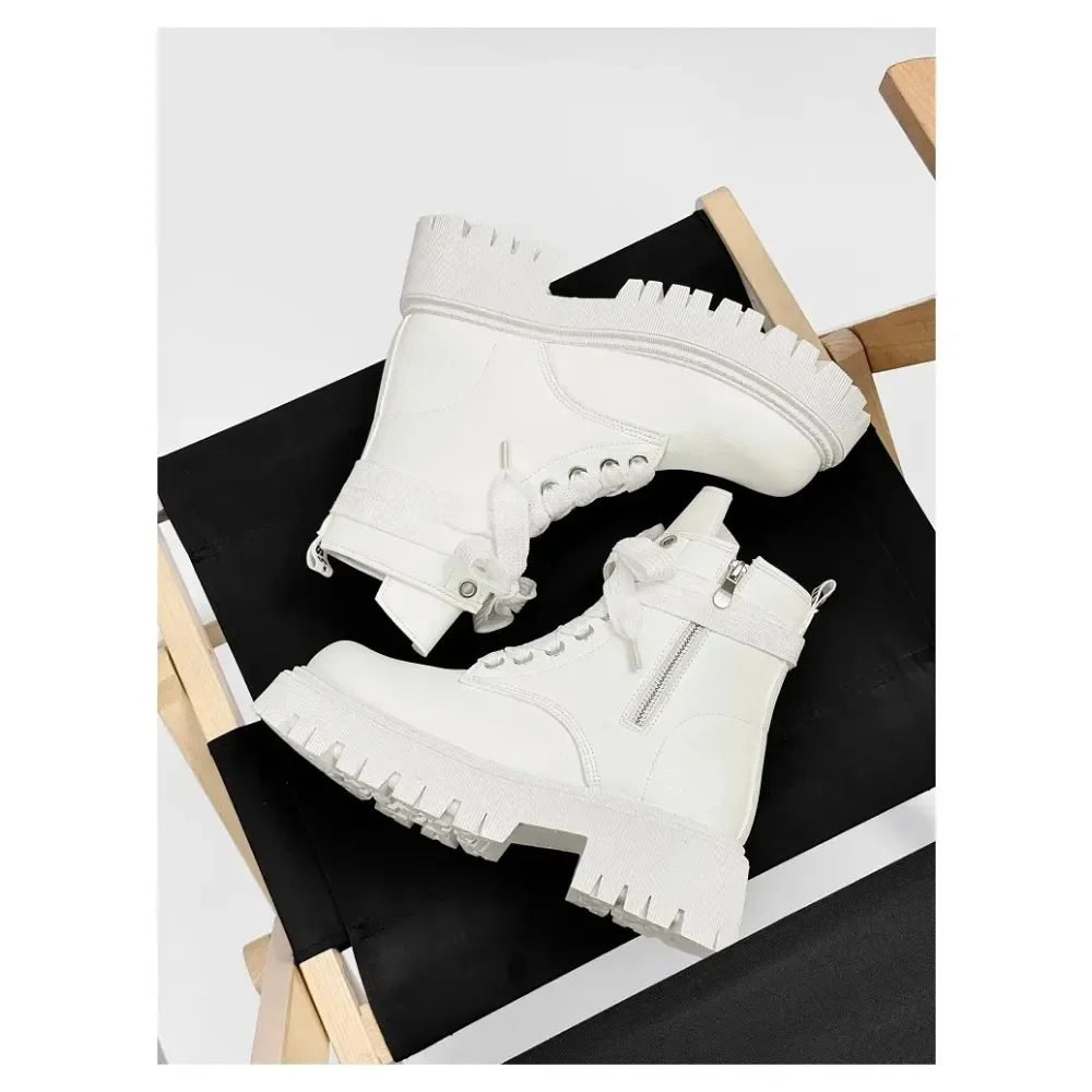 

2026 ботинки челси на молнии в британском стиле, мужские мотоциклетные ботинки, осенние и зимние кожаные зимние ботинки с высоким берцем на толстой подошве