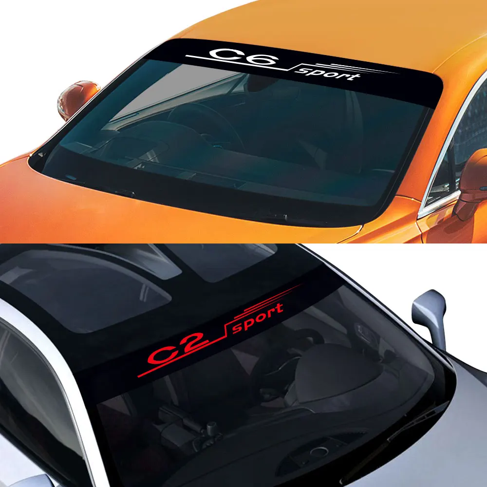 For Citroen C1 C2 C3 C4 C4L C5 C6 C8 C-ELYSEE VTS Xsara C-Crosser Berlingo Auto Accessories Car Front Rear Windshield Sticker