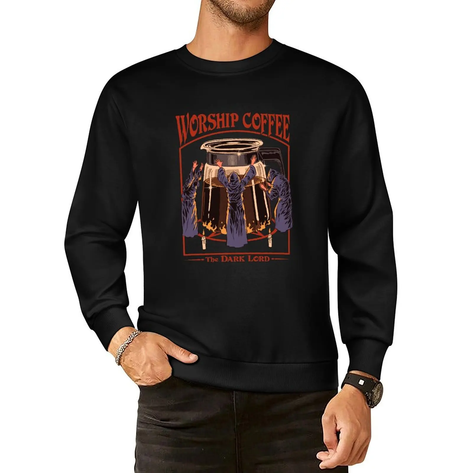 Worship Coffee Pullover Hoodie korean autumn clothes men's coat new sweatshirts