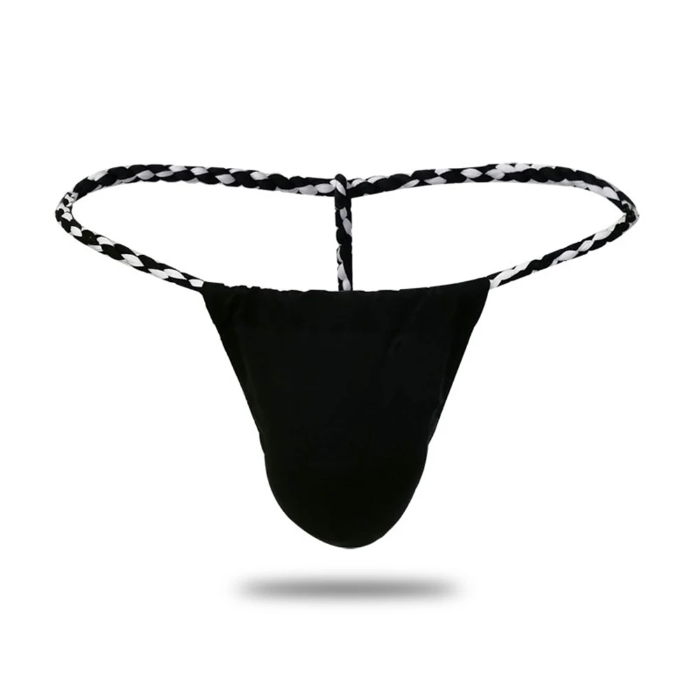 

1pc Sexy Men's T-Back G-Strings Thongs Breathable Bikini Briefs Underwear Lingerie Low Waist U-convex Pouch Man Panties