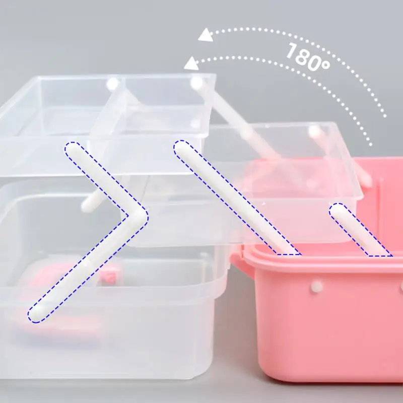 Portable Storage Box Foldable For Stamp Wax Scrapbook Storage Transparent Large Hairpin Box Makeup Organizer Nail Jewelry Box
