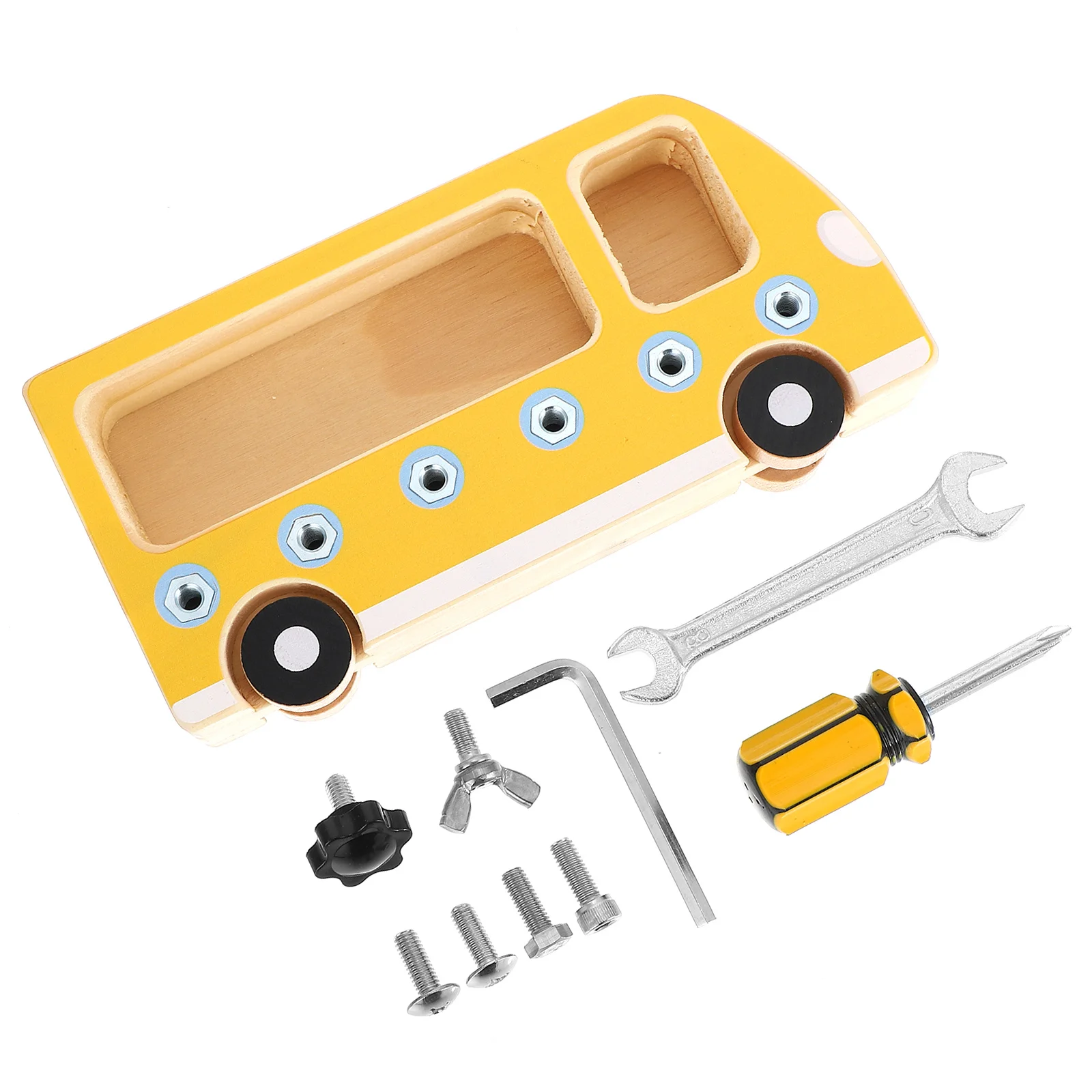 1 set 1 Set Holz Beschäftigt Bord Schraube Geschicklichkeit Training Für Kinder Pädagogisches Spielzeug Frühen Lernen Interaktive Bord Bedienen Bus