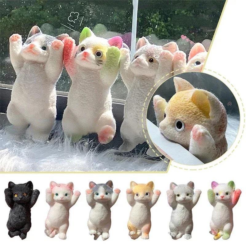 New Big Kitty Cat Taba Silicone Fuzzy Super Big Cat Kitten Handmade Squeeze Toy Mochi Toy Hand Relax Stress Release Gift