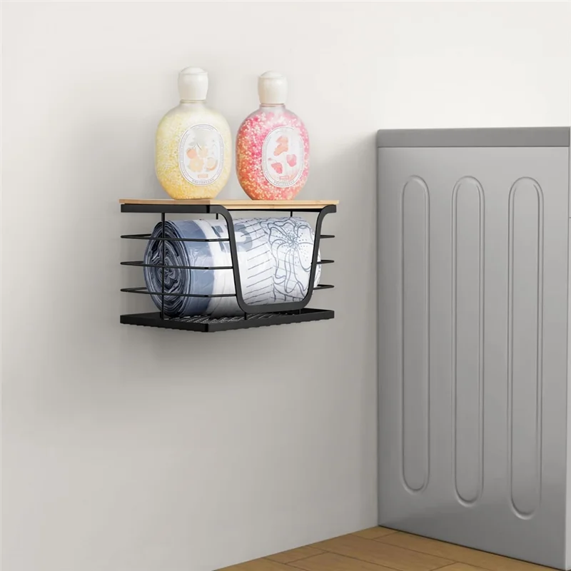 

ABVA-Trash Bag Holder Dispenser Wall Mounted Storage Garbage Bag Holder Stackable Under Sink For Kitchen Laundry Organizers