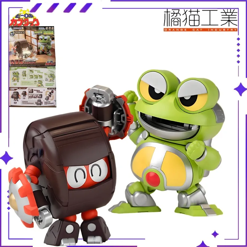 

Оранжевый кошачий промышленный оригинальный QOSMOS железный бронированный маленький сокровище Гугуа лягушка + Марко Дракон трансформирующий робот в сборе игрушка в подарок