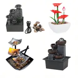 Mini Zen Tabletop Fountain - Relaxing LED Waterfall for Office Desk, Yoga Room & Feng Shui Decor