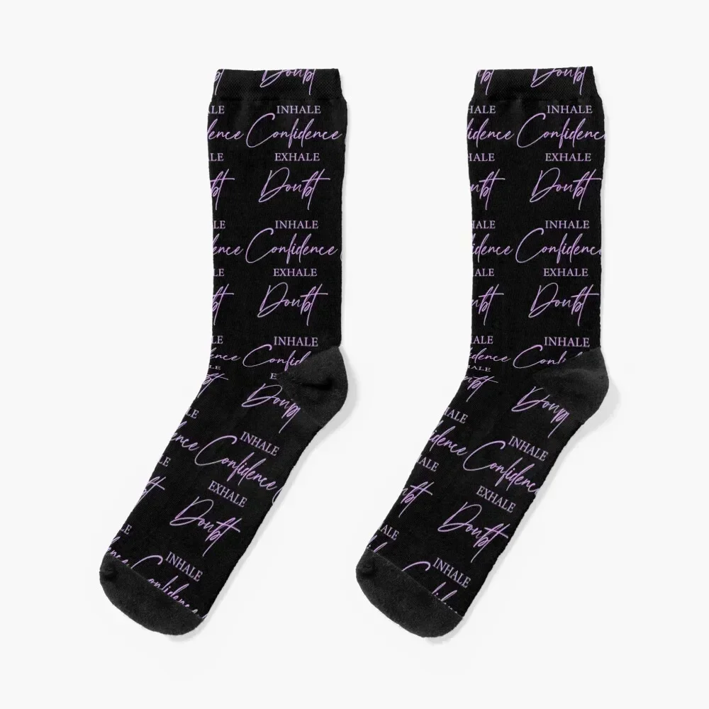 

Inhale confidence exhale doubt emma lovewell quote classic tshirts Socks hiphop winter thermal funny sock Women Socks Men's