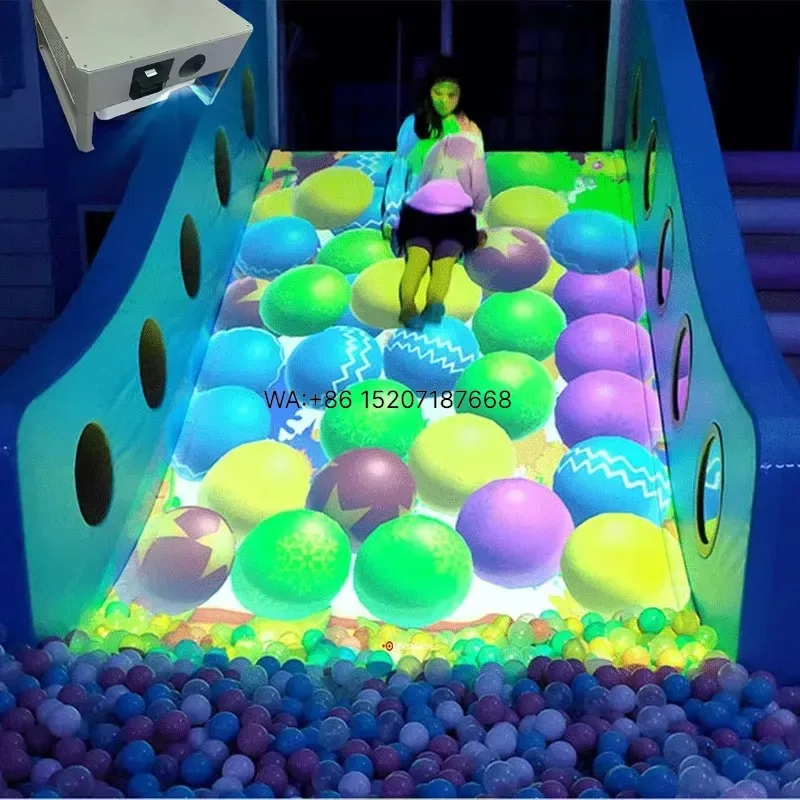 Wmwmnu Colorful Digital Interactive Wall Projection Slide for Kids Indoor Playground Equipment Fun Activities