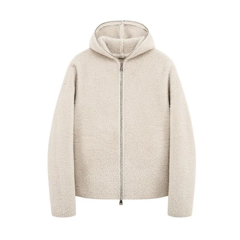 New Autumn and Winter Fashion Solid Color Thickened Warm Hooded Sweater Men's Casual Loose Sports Large Size High Quality Coat