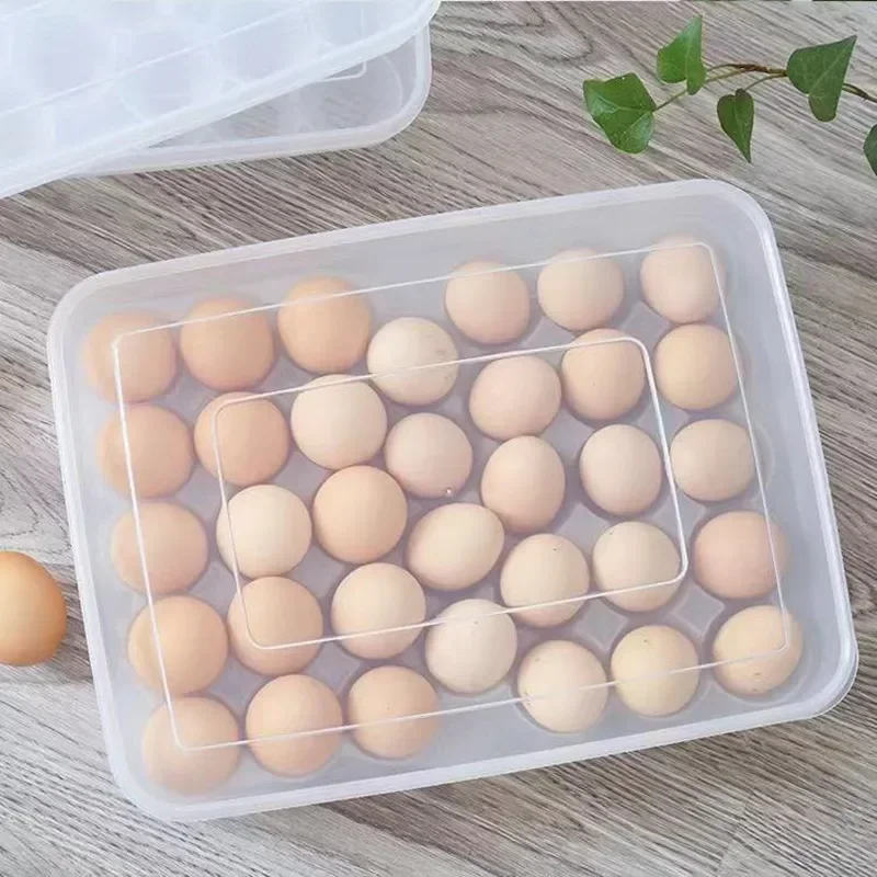 Egg Storage Box Kitchen Egg Container Case Refrigerator Crisper Fresh Storage Boxs 34 Grids Wild Picnic Egg Organizer Holder Box