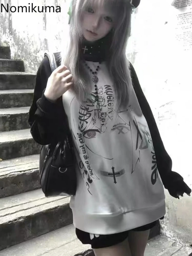 

Streetwear Hoodies Women's Clothing Fashion Japanese Y2k Tops 2025 Ropa Mujer Cartoon Print Casual Sweatshirts Oversized Hoodie