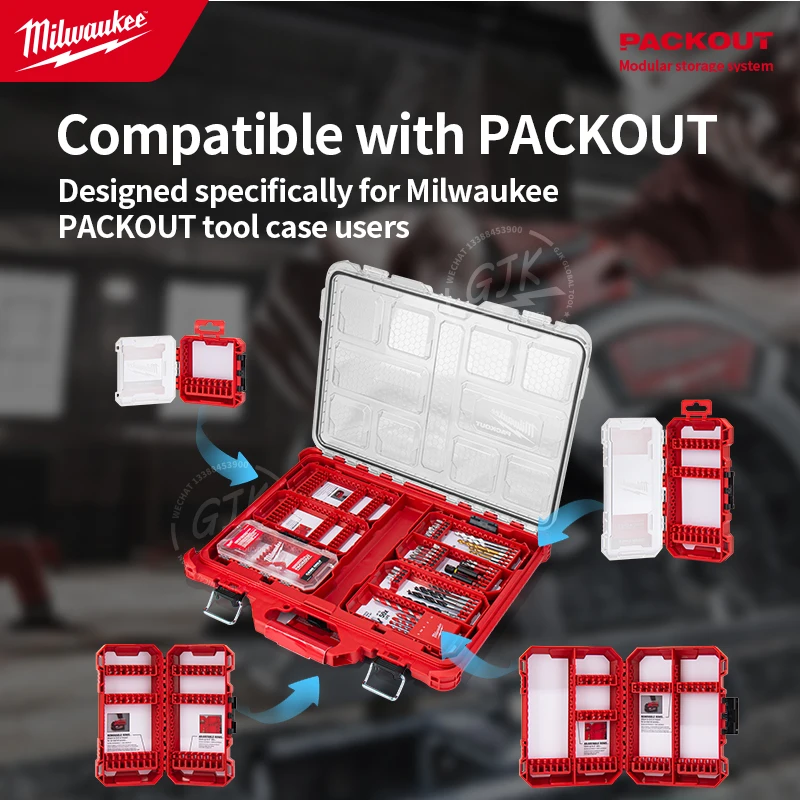 Milwaukee 48-32-9921 48-32-9922 48-32-9930 48-32-9931 Customizable Medium PACKOUT Compatible Case for Impact Driver Accessories