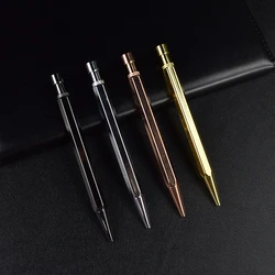 Hight Quality Luxury Precious Metal Brass Pen Golden Copper Titanium Rotating Threaded School Stationgery Office Supplies Gifts