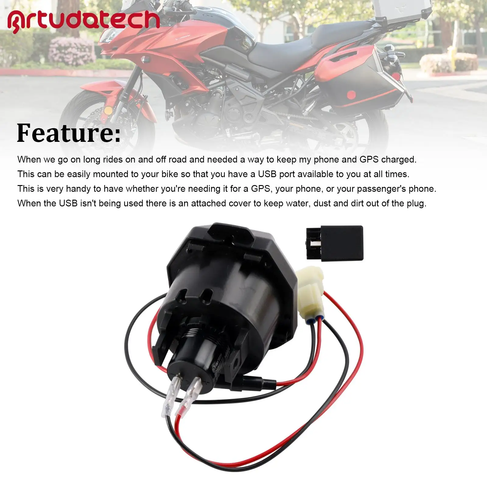 

Right Socket Charger USB + Type-C Quick for Kawasaki Versys 650 2022 2023 2024