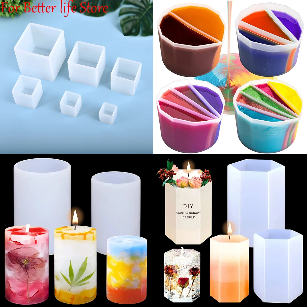 

3D Square Circular Hexagonal Epoxy Resin Mold DIY Crystal Making Wedding Gift Jewelry Pendant Tool Candle Storage Silicone Mold