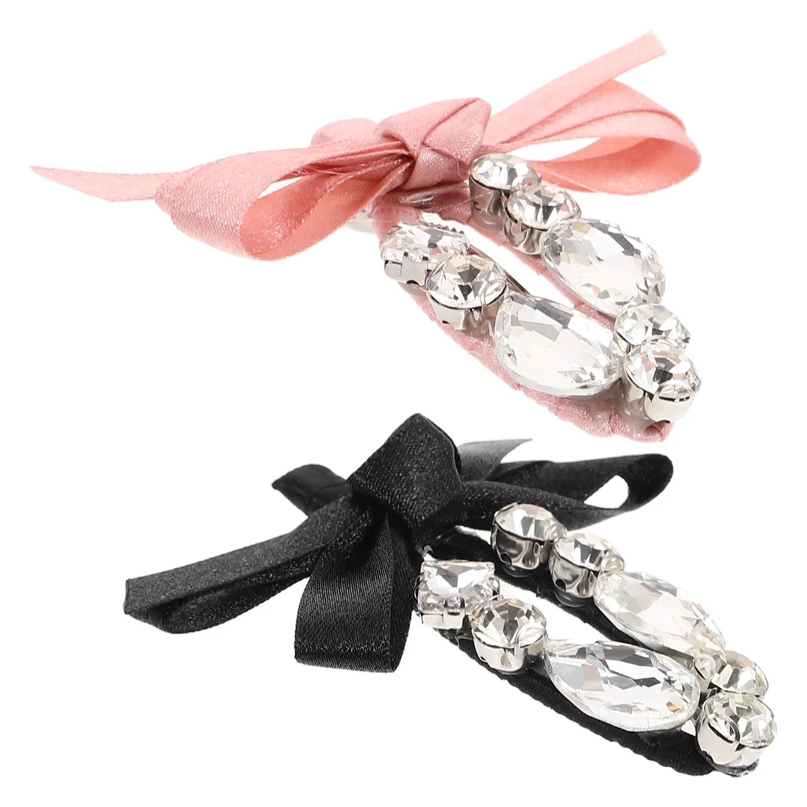 

2 шт. Заколки для волос в форме сердца со стразами и бантом, элегантные заколки-уточки для женщин, для повседневного использования, вечеринок и работы, аксессуары для волос