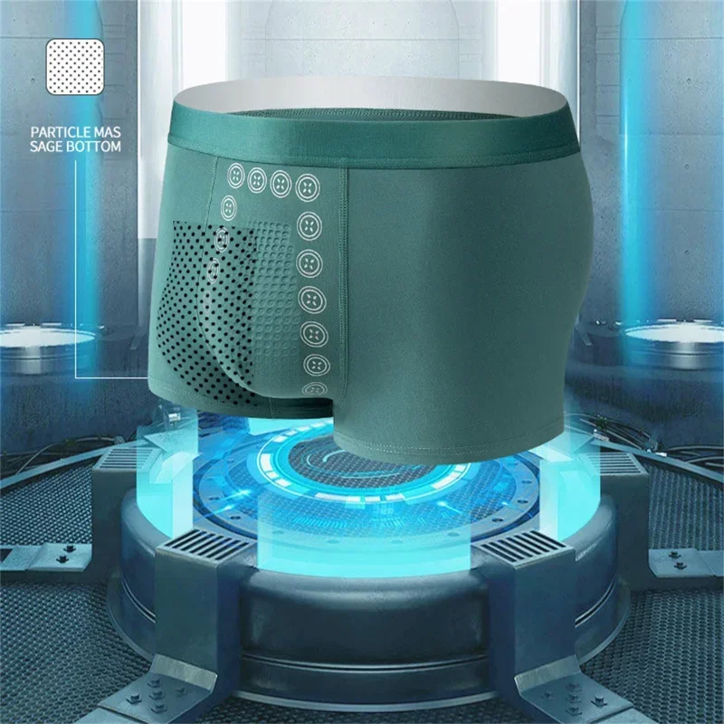 Men's Magnetic Therapy Underwear Quick-drying Breathable Physical Massage Particle Mid-waist Shorts Mens Underwear