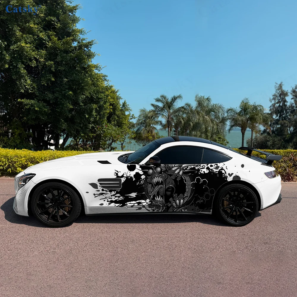 Terrifying Demon Sharp Teeth Car Vinyl Wraps Decal Self-adhesive PVC Sticker Suitable for Trucks SUV Decor Auto Accessories Gift