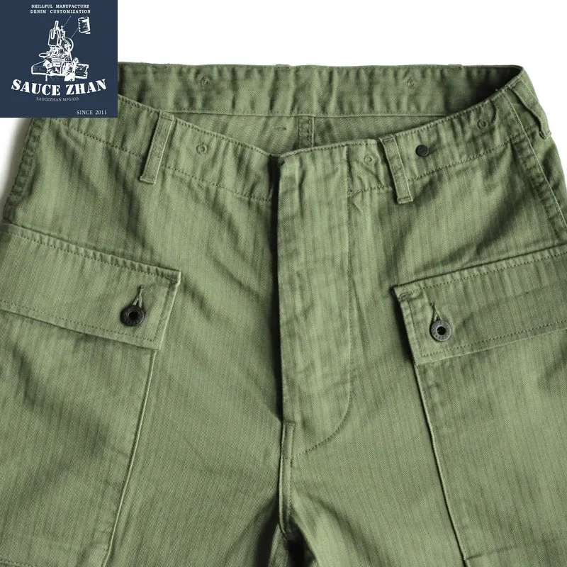 SauceZhan USMC P44 U.S. ARMY HBT Shorts VINTAGE Casual Shorts American Retro Military Shorts Overalls Mens Shorts Baker Pants