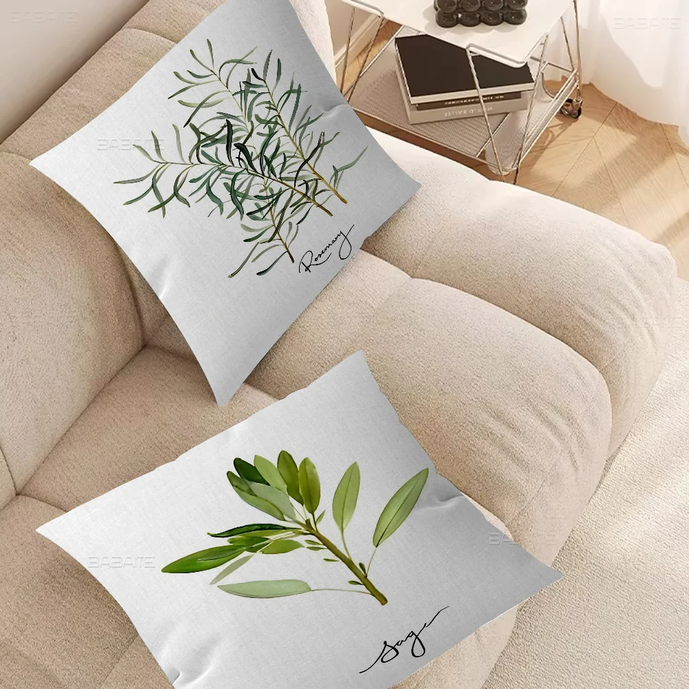 

Herbs Art Pillow Cushion Cover Pillowcase Living Room Sofa Home Decor Customized