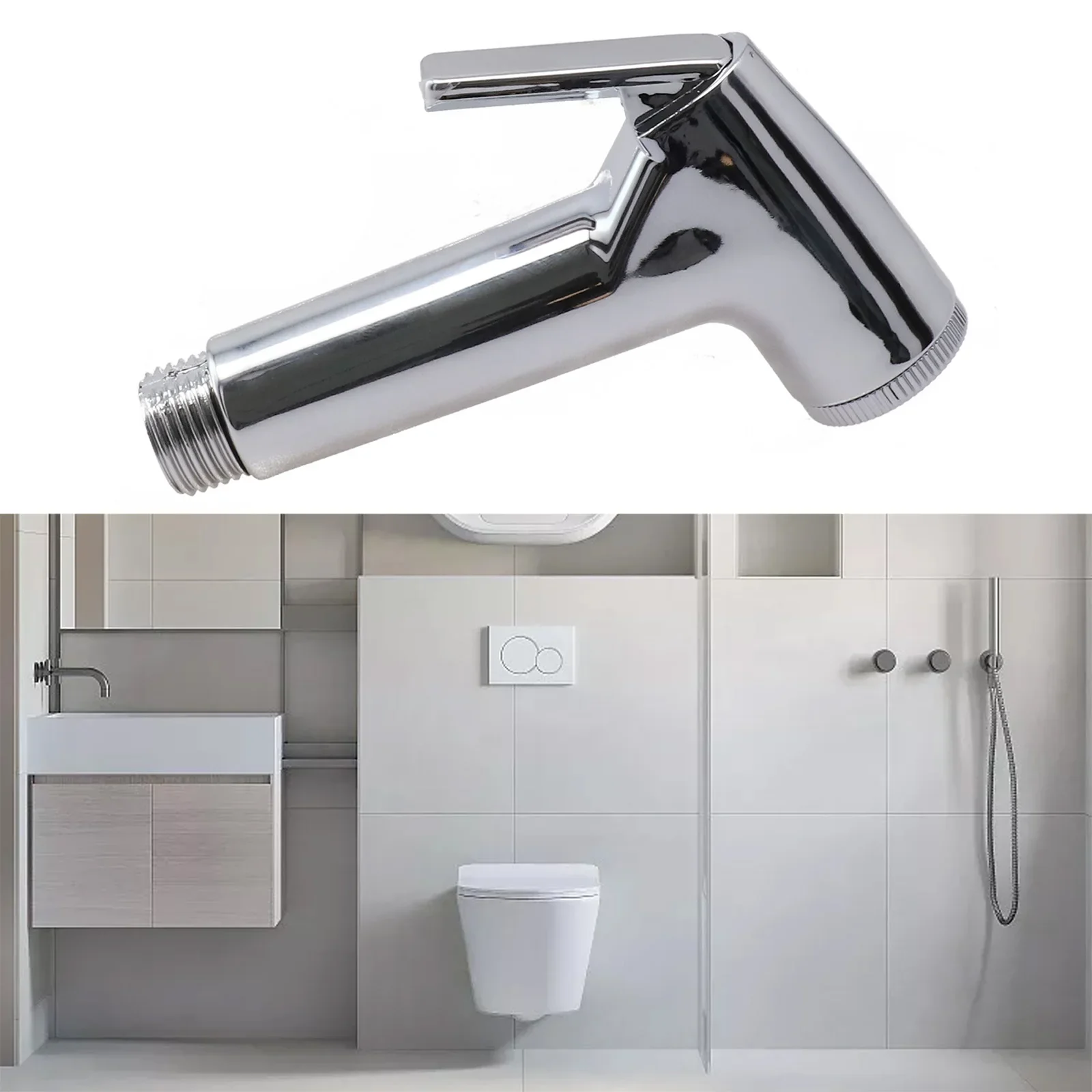 ABS Toilet Bidet Head with Trigger-Operated Spray and Comfort Grip G1/2 Thread for Shattaf Application and Post-Toilet Washing