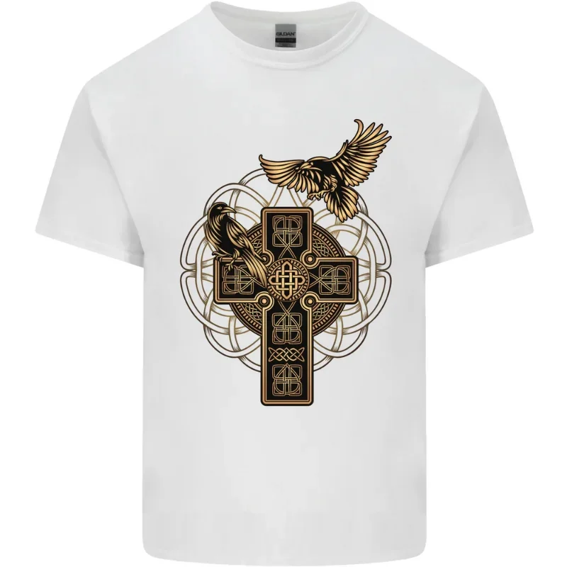 Odins Celtic Raven Viking Thor Ragnar Norse Mens Cotton T-Shirt Tee Top