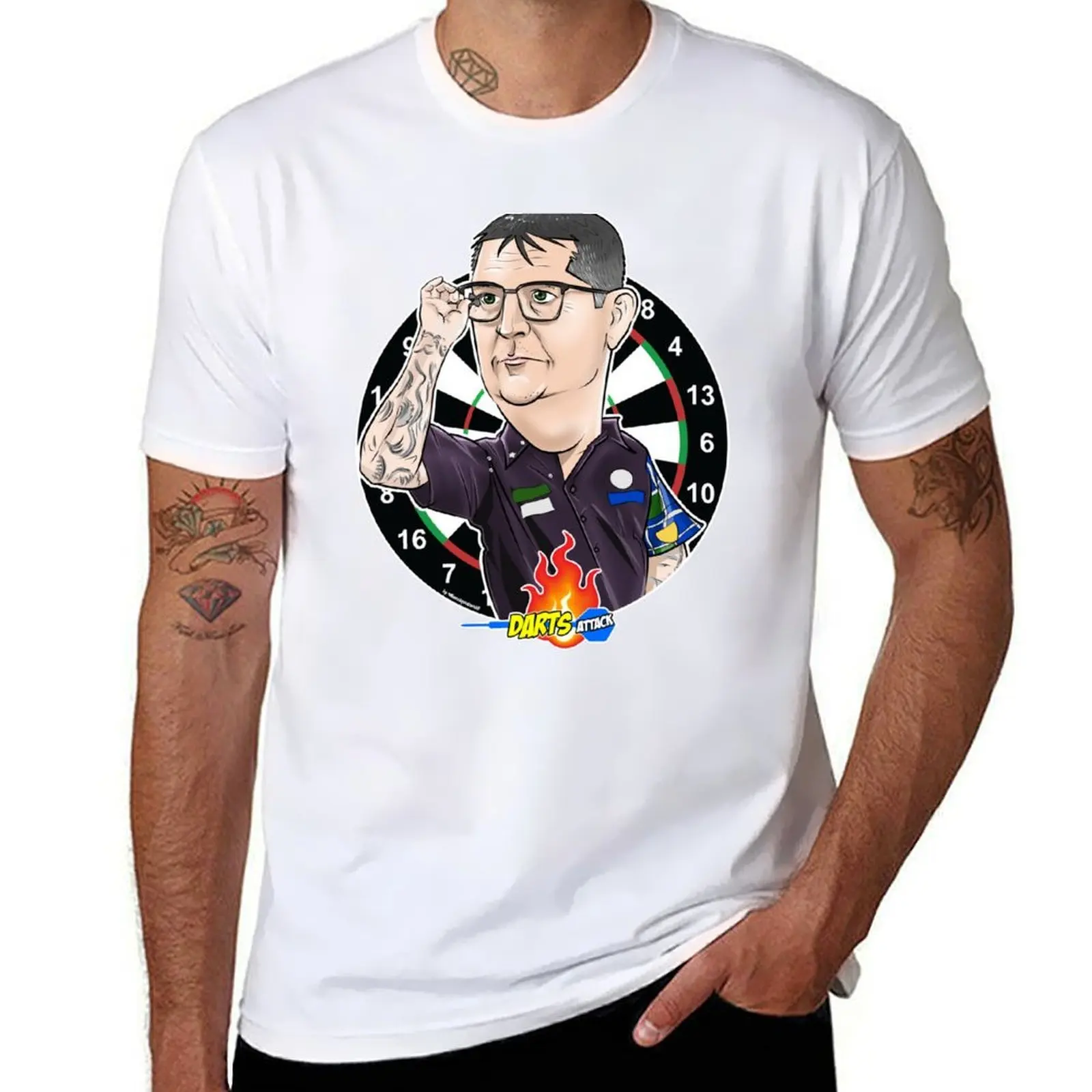 

Caricatura Gary Anderson by Darts Attack T-Shirt man t shirt heavy cotton man t shirts for men T-Shirt