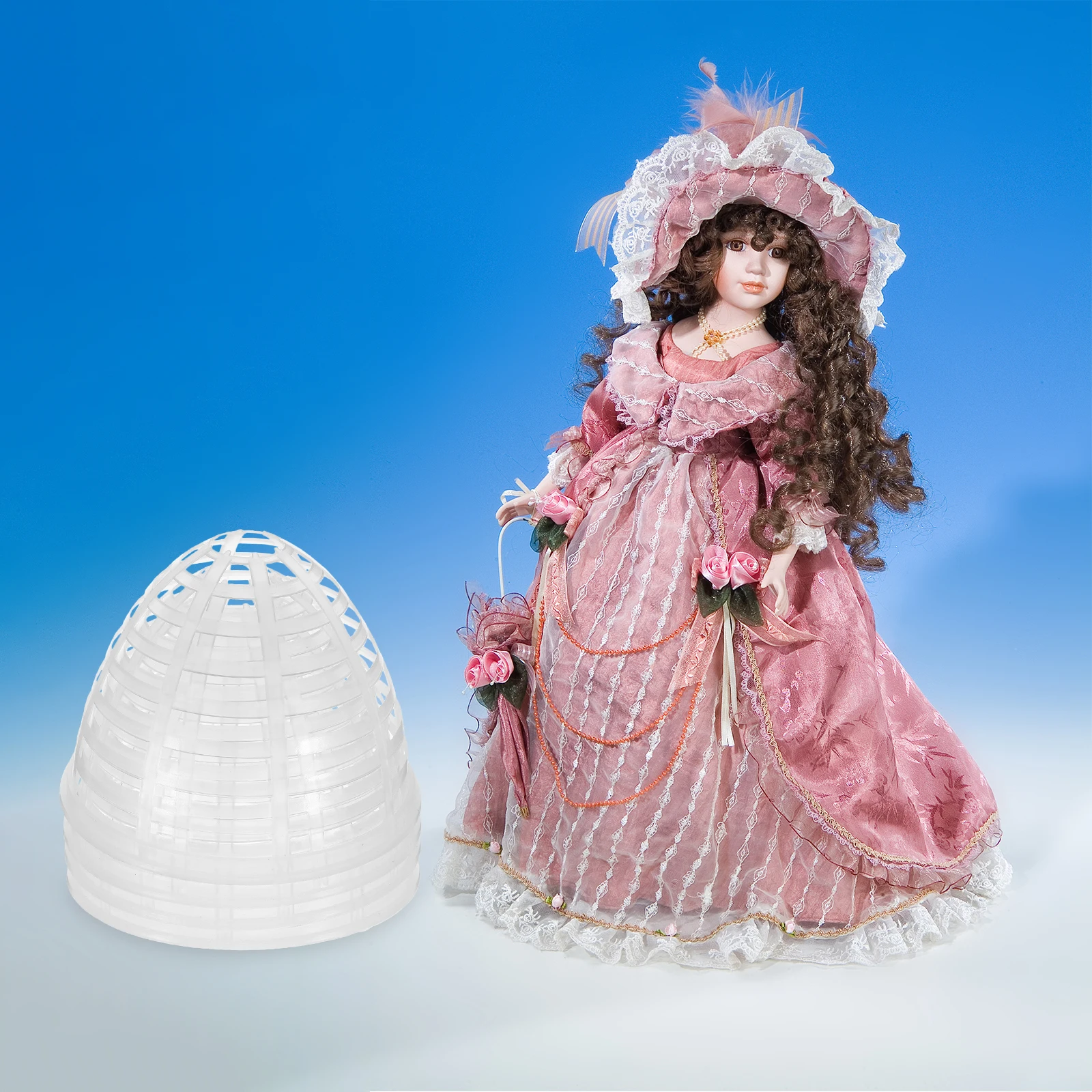 

1 set Clothing Skirt Support Elastic Lace Accessories Miniatures Dollhouse Display Stand Girls Toys Dress Organizer Rack