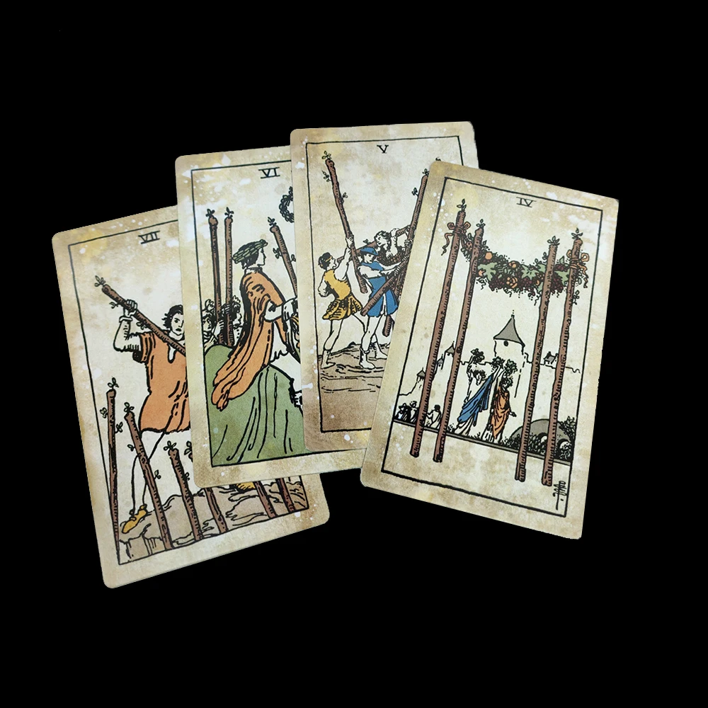 The Vintage Divination Tarot Deck, 78 Antique Style Tarot Cards with Guidebook, Standard Size: 4.75\