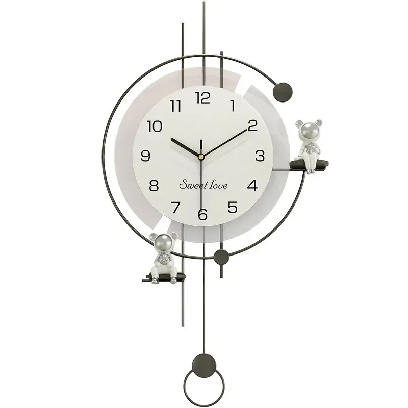 Light luxury wind clock wall clock living room 2024 new style simple modern mute high-end non-perforated wall creative clock