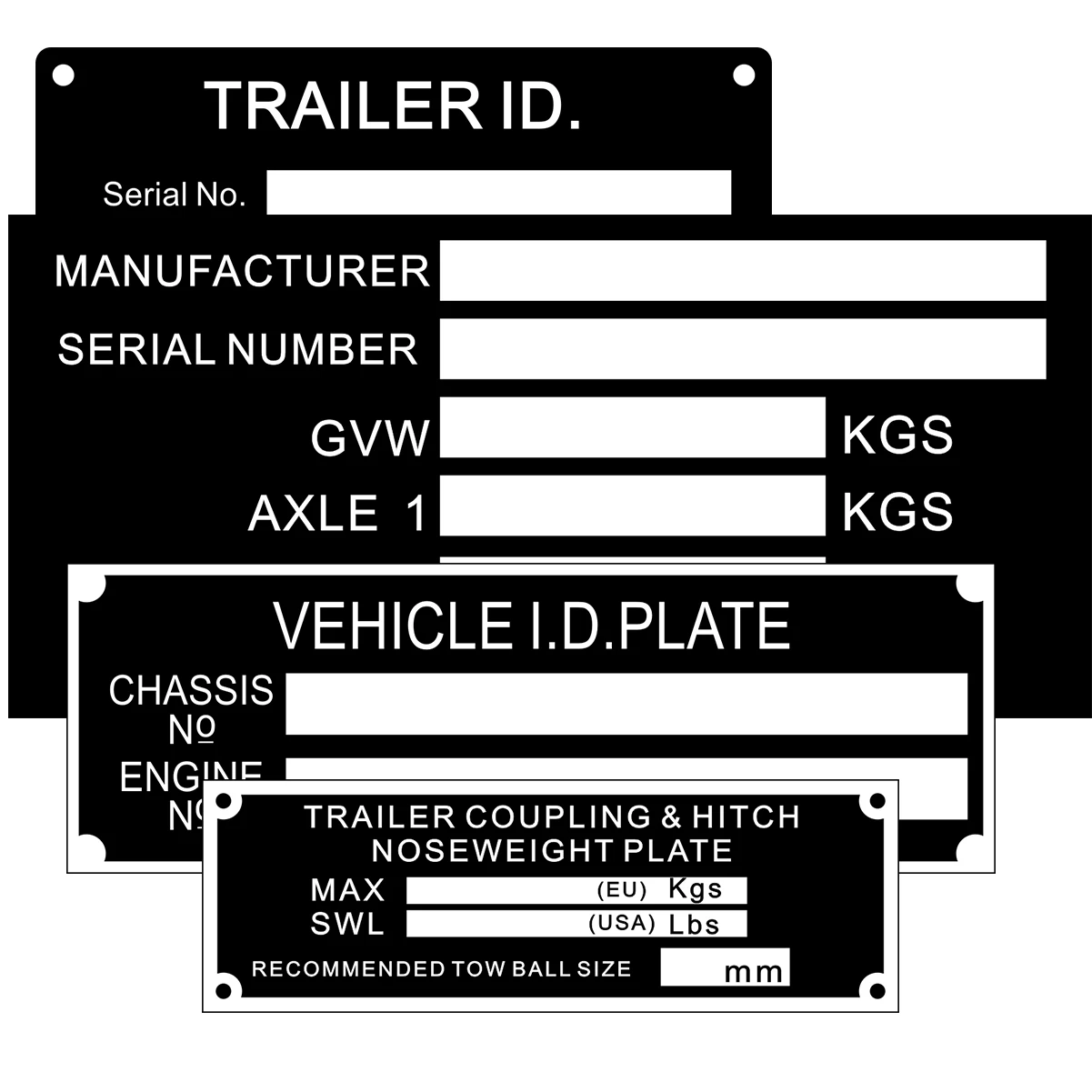 Special order for Aluminium VIN plate DO NOT order Until you have check with us SERIAL ID TAG PLATE DATA AR TRUCK