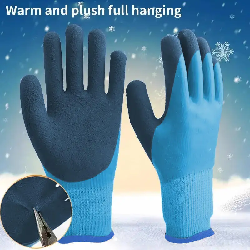 Hot -30 Thickened Work Gloves Waterproof Windproof Coldproof Full Finger Winter Padded Outdoor Riding