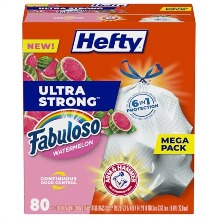 

Ultra Strong 13 Gallon Trash Bags Tall Kitchen Trash Bags 13 Gallon Size Resist Leaks Punctures and Rips Continuous Odor Contro