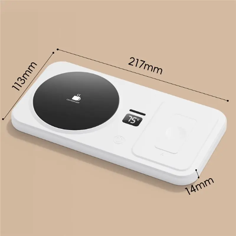 

【THANKSGIVING DAY】Drink Heating Warmer Mug Warmer And Phone 2 In 1 Wireless Charging Magnetic USB EU Plug