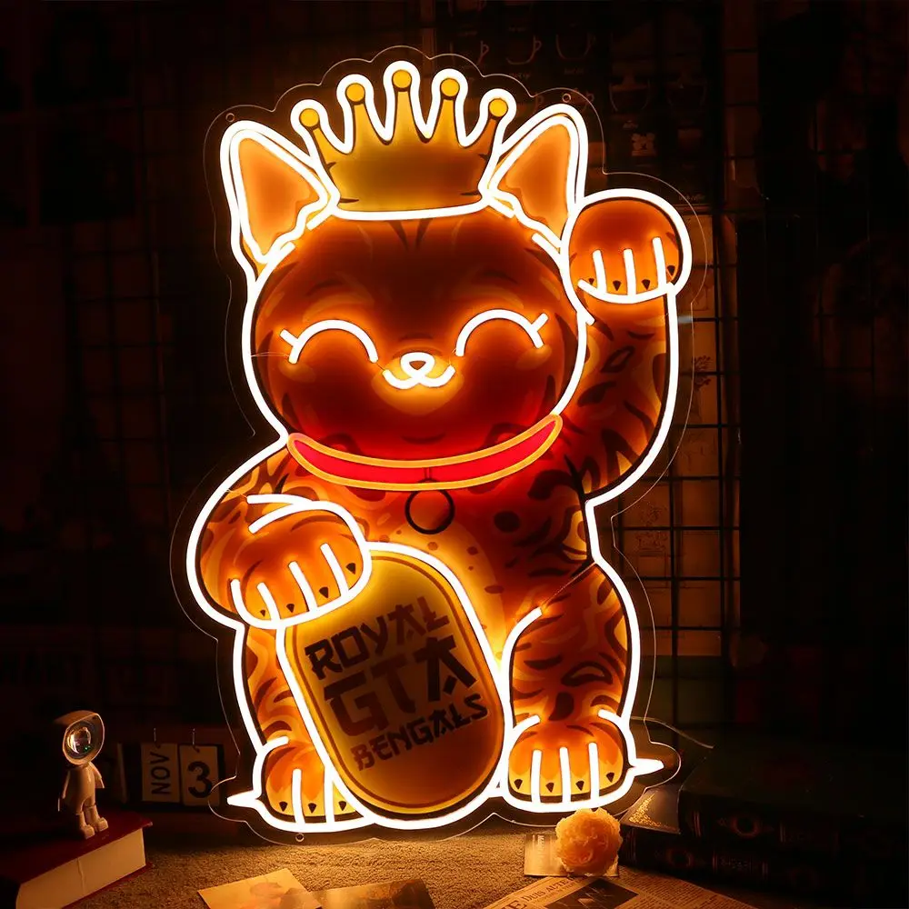 

Lucky Cat Anime Neon Sign for Business Bar Cafe Restaurant Shop Office Wall Decor Custom Neon Light Personalized Company Gifts