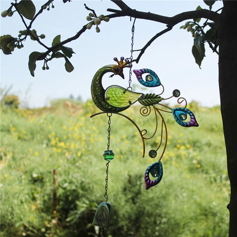Campanelli eolici in bambù con guscio di cocco naturale a cinque tubi ornamenti pastorali ornamenti per porte regali artigianali in bambù e legno fatti a mano