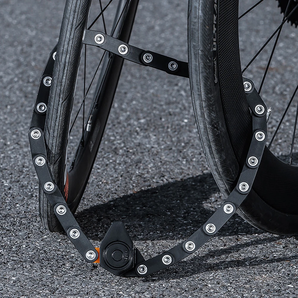 Portable Folding Bicycle Lock with Alloy Steel Body and ABS Plastic Coating for Mountain Road Bike Theft Prevention