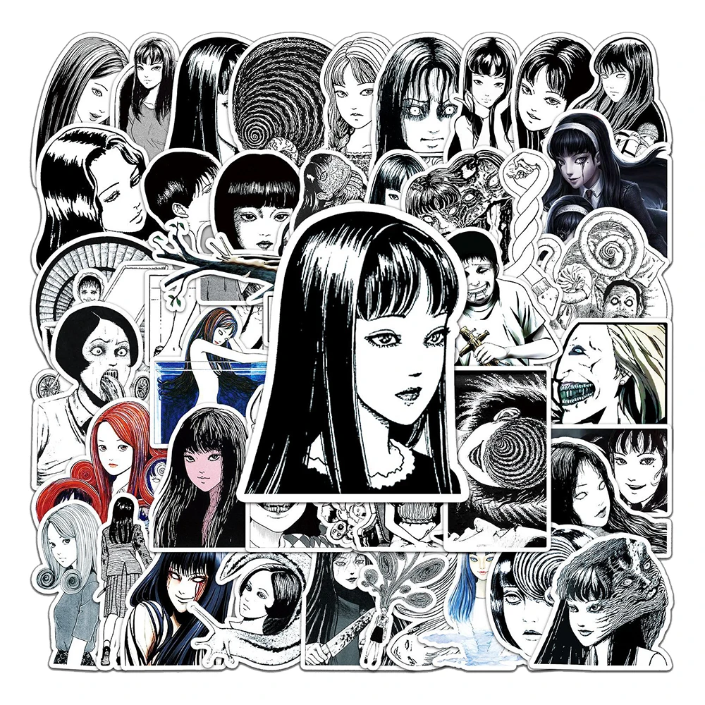 

10/30/50pcs Horror Anime Kawakami Tomie Stickers Junji Ito Manga Tomie Decals DIY Notebook Phone Skateboard Cool Cartoon Sticker