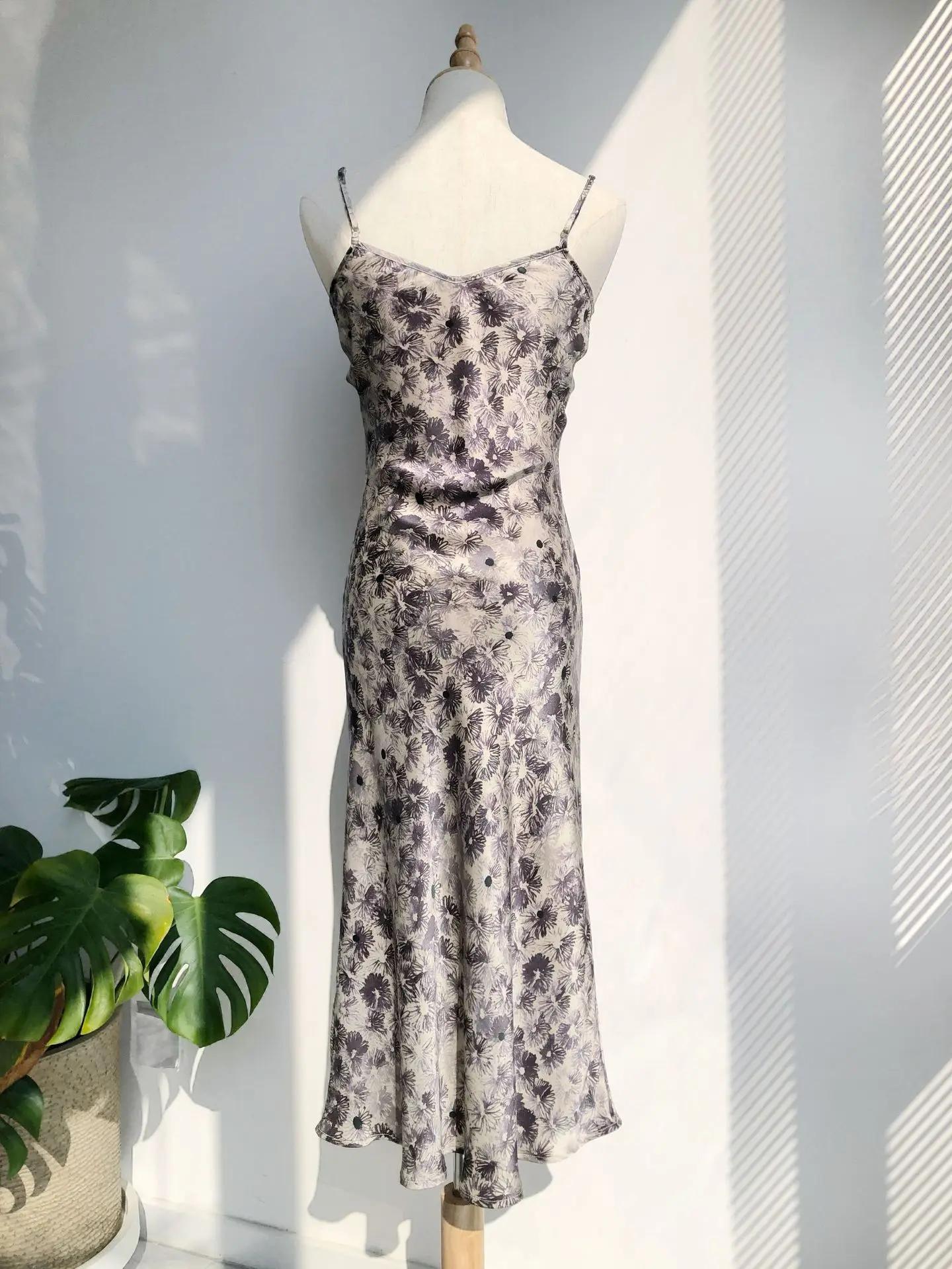 BirdTree 20MM 100% Moerbei Zijde Kalendula Print Jurk, Vrouw Zand Wassen Effen Satijn Bias-cut Slip Jurken, 2025 Nieuwe D57055JF