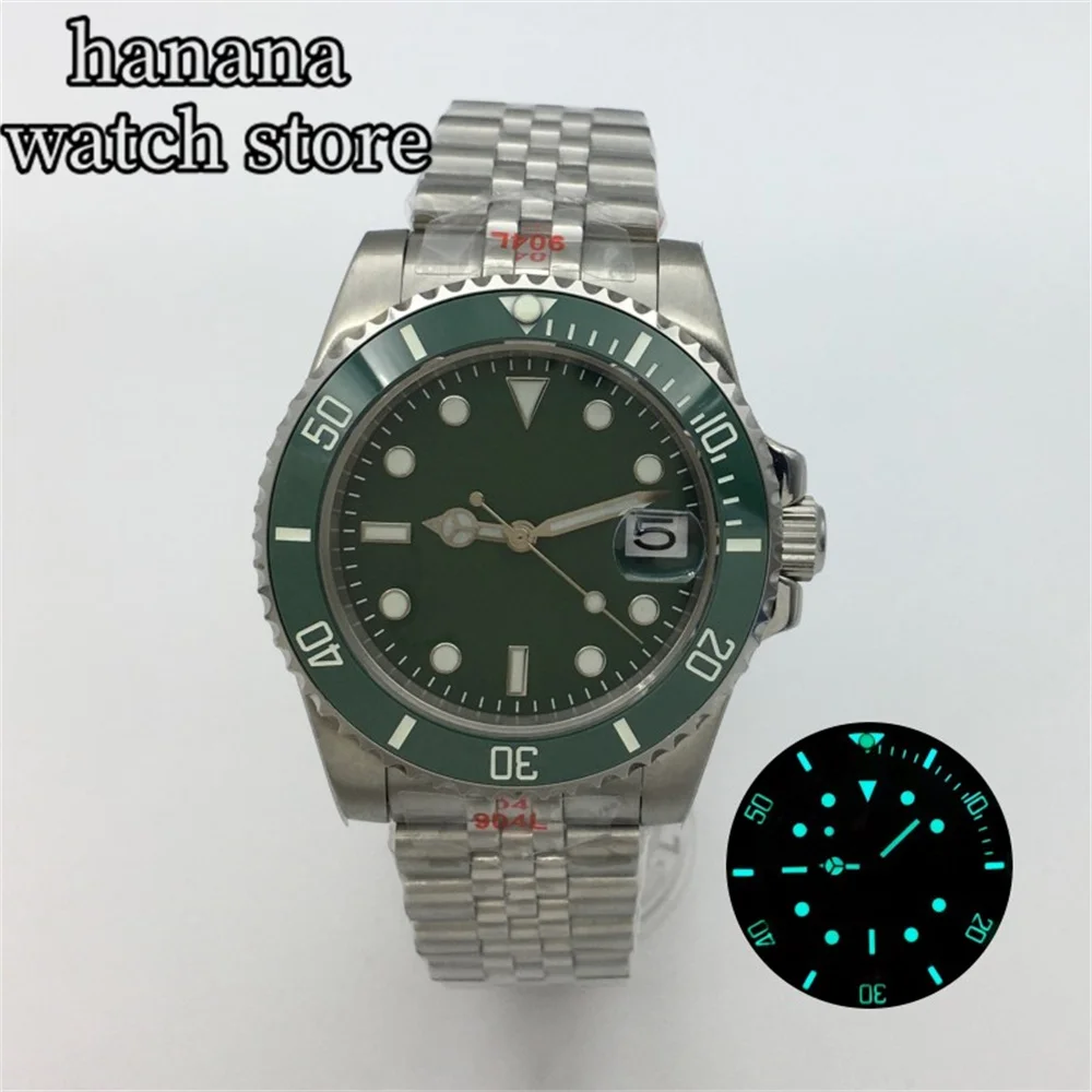 ساعة نسائية من السيراميك للرجال ، قرص أسود ، زجاج ياقوت مضيء ، 24 حجر كريم ، NH35 ، MIYOTA8215 ، PT5000 مصقول ، 40