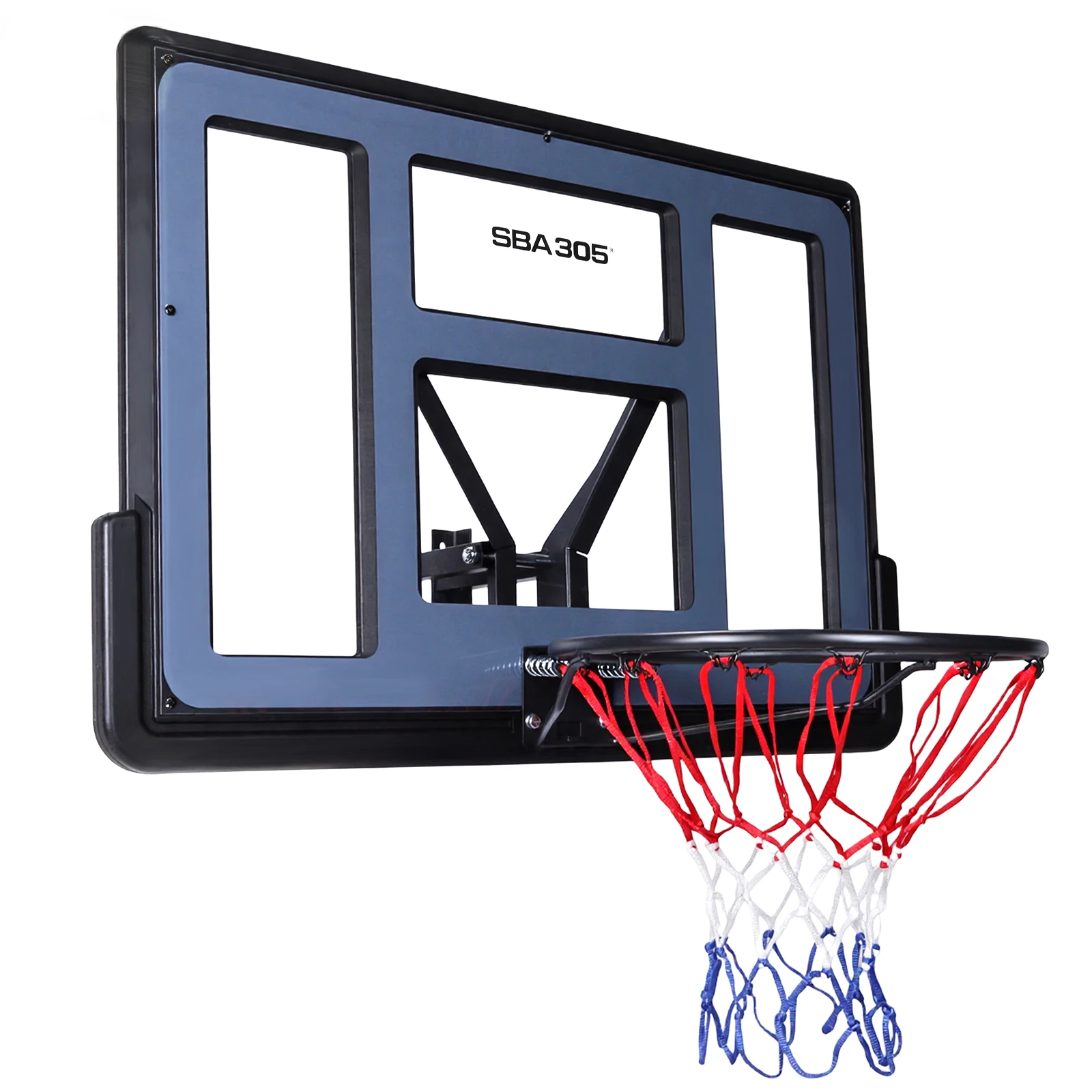 

43.31x29.53in PET Backboard Basketball Goal Wall-Mount PET Board Rim Combo with All-Weather Net for Garage Indoor Outdoor Use